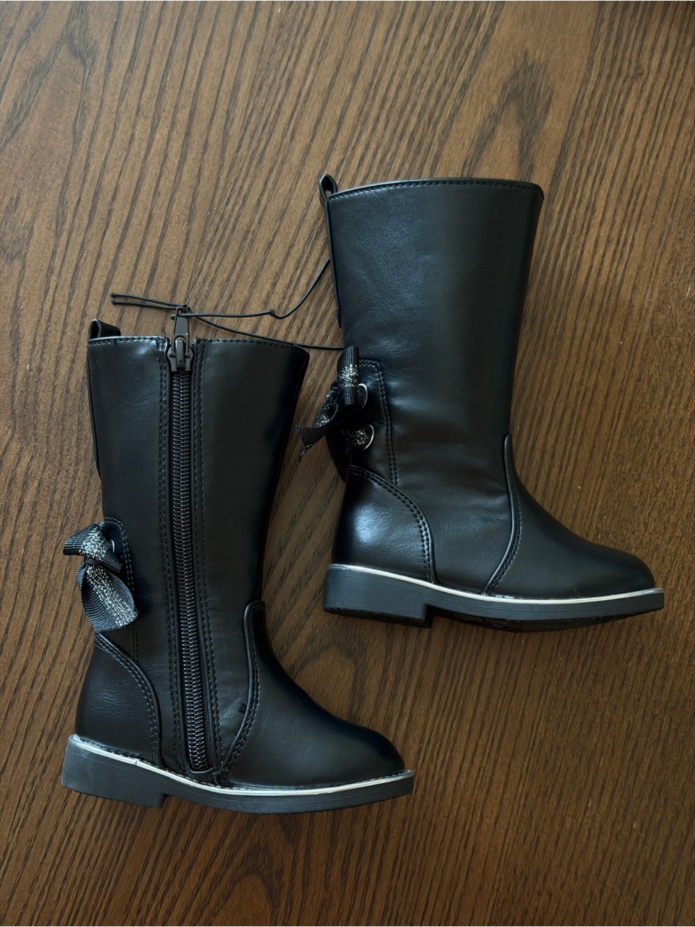 Olive & Edie Black Tall Bow Boots